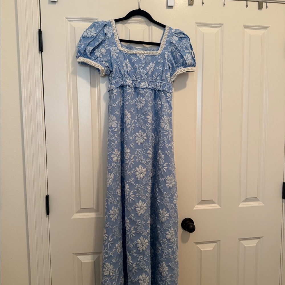 Blue Floral Costume Maxi Dress